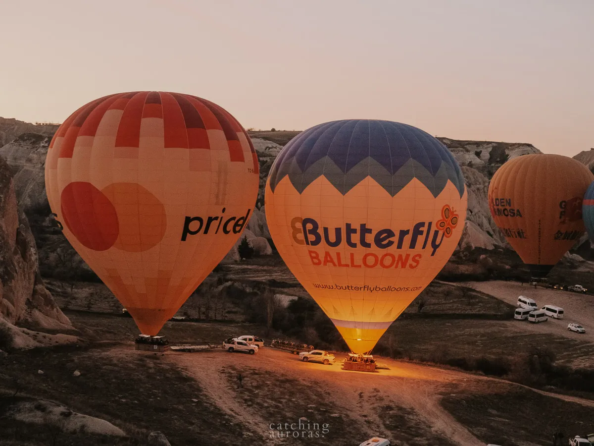 Balloons getting ready to fly in the morning
