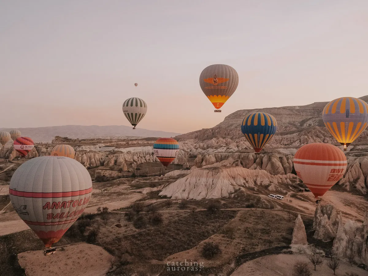 Rising balloons in Cappadocia