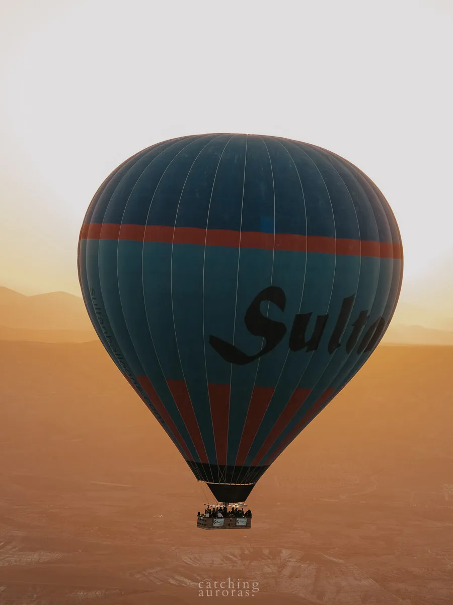 Cappadocia Hot Air Balloon eclipsing the sun during sunrise