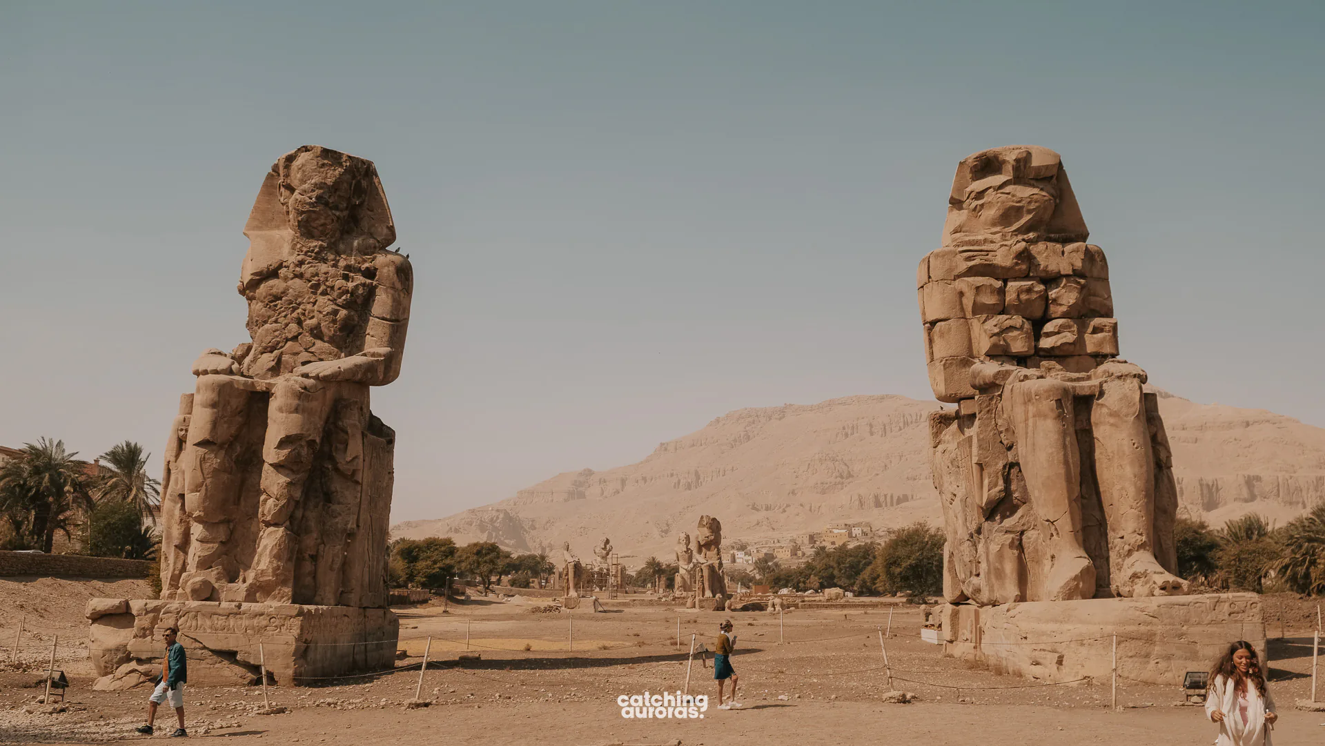 Colossi of Memnon statues on the West Bank of Luxor