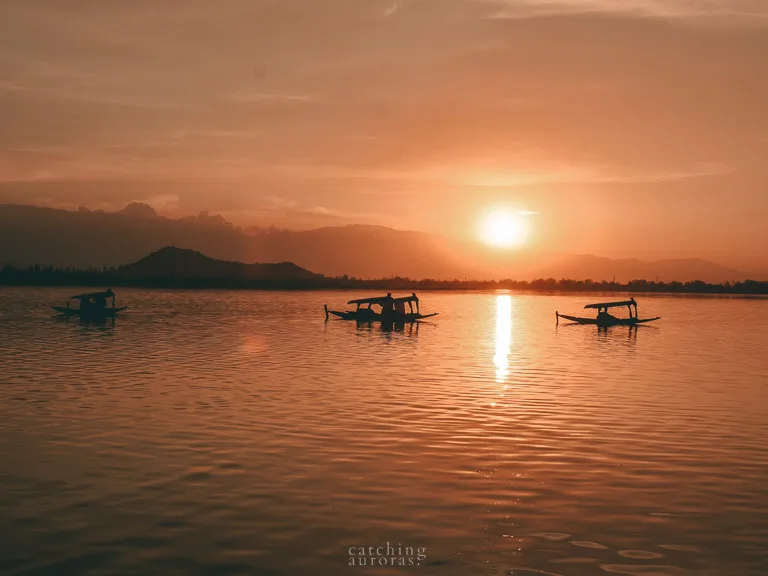 Sunset over Dal Lake in Srinagar