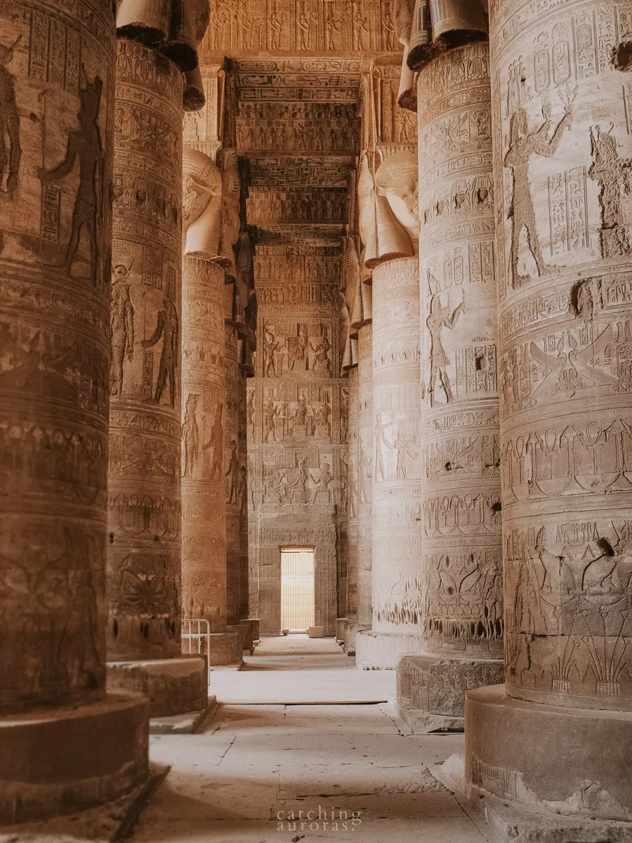 Hypostyle Hall in Dendera Temple Egypt