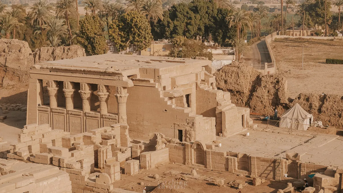 An ongoing archeological dig at the Roman Mammisi