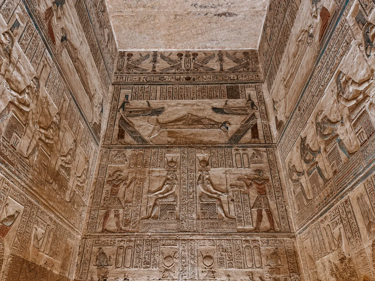 Hieroglyphs at Dendera Egypt