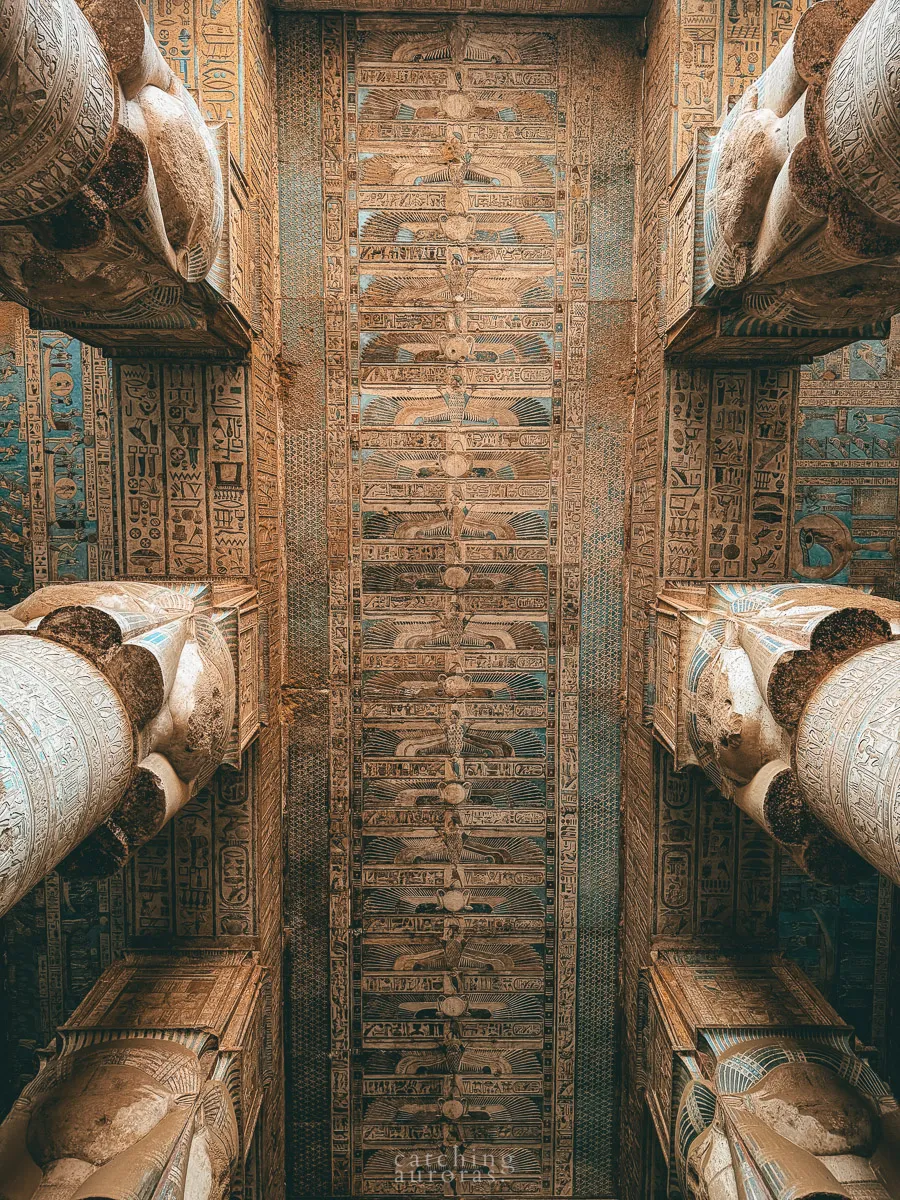 The stunning ceiling featuring Nekhbet