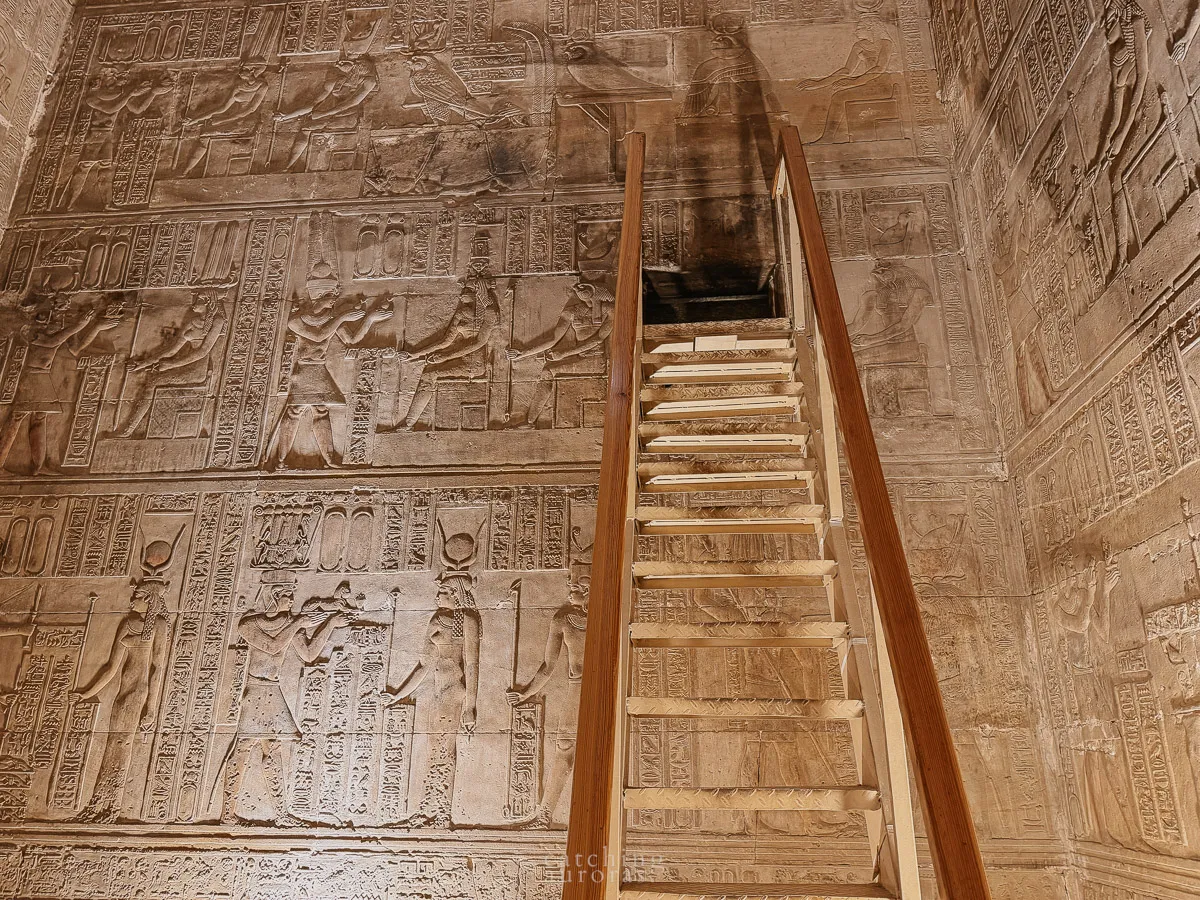 Secret crypt in Dendera Temple Egypt