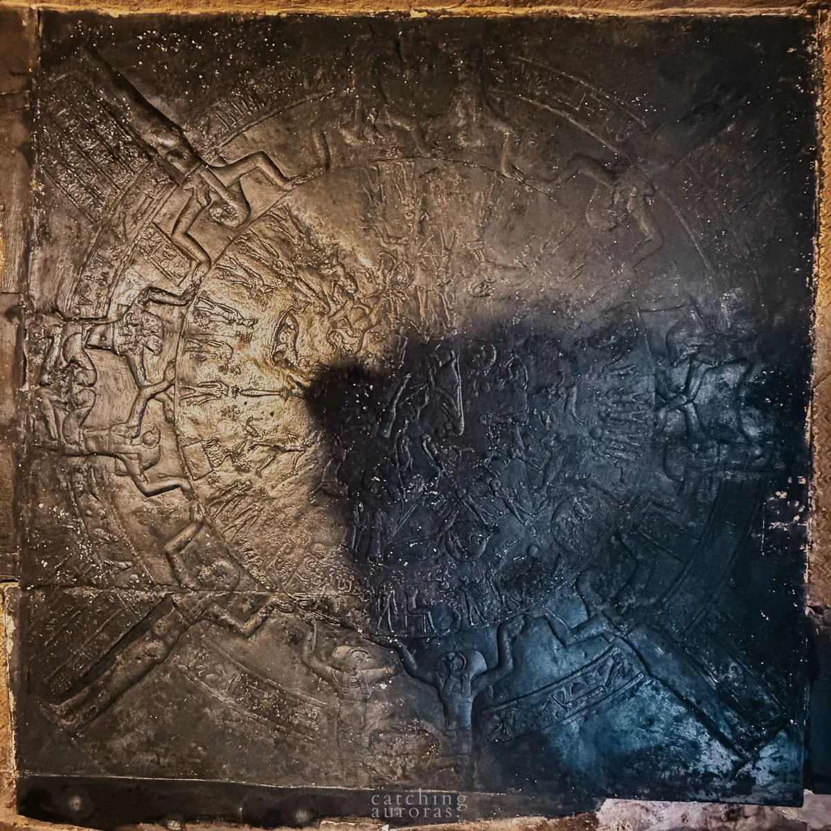 A replica of the Dendera Zodiac ceiling in Dendera Temple Egypt