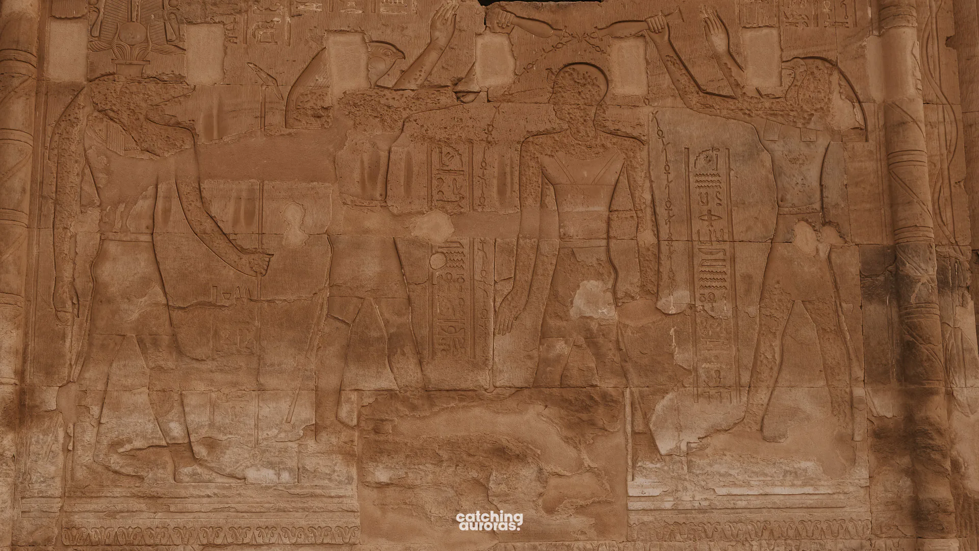 Depiction of the purification ceremony by Thoth and Horus at Kom Ombo Temple