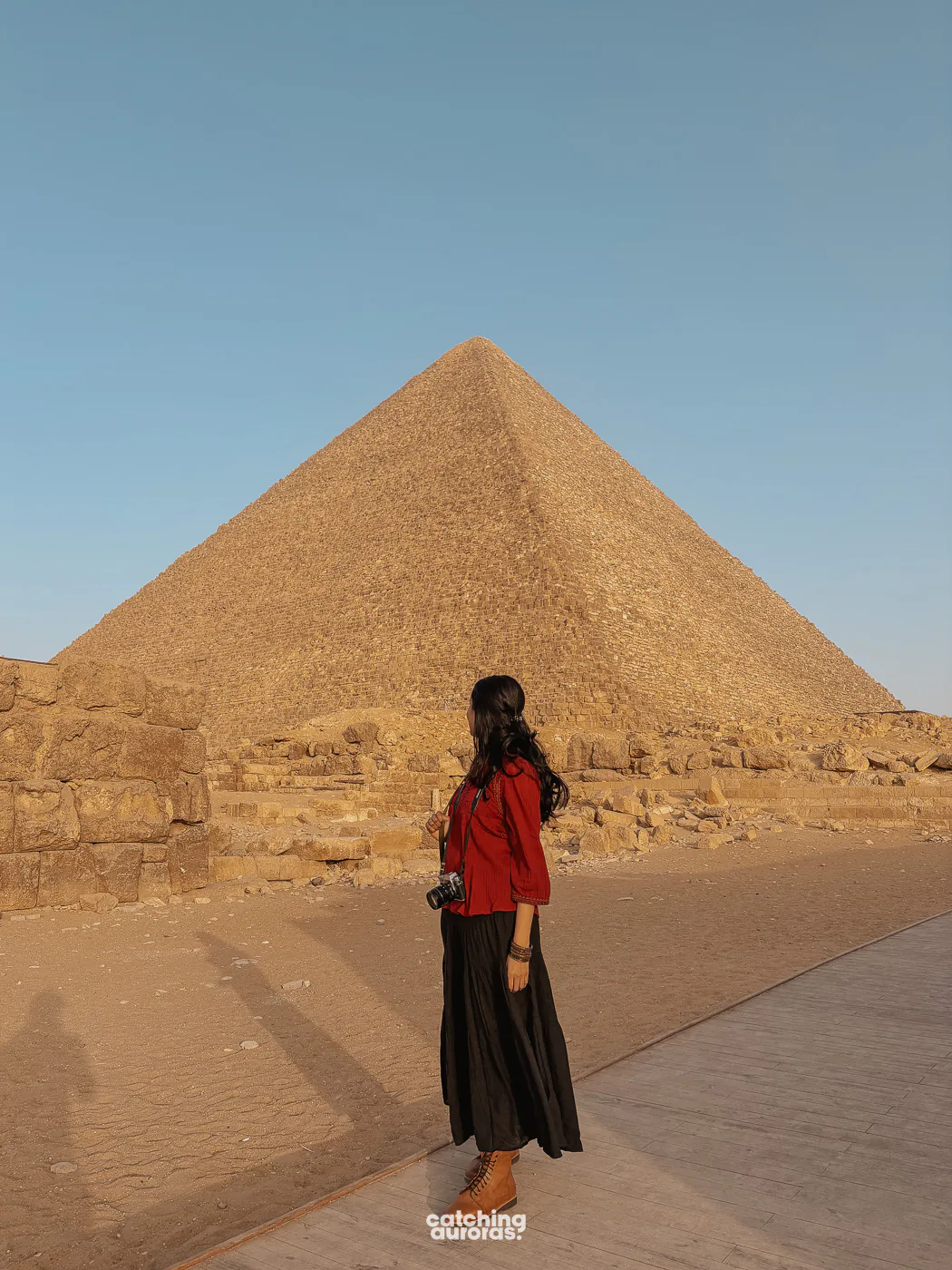 The view of the pyramids from the base
