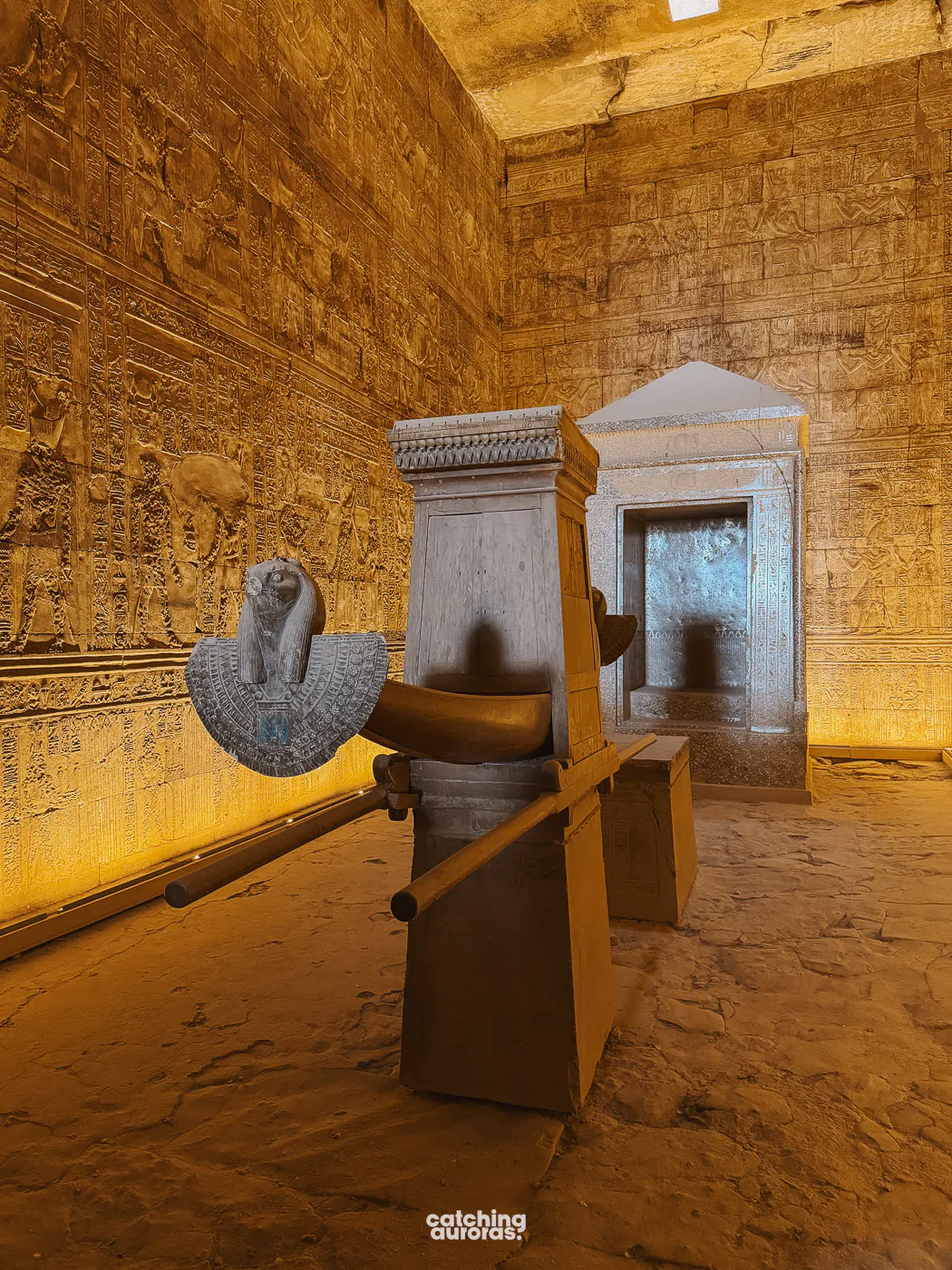 Horus's sacred barque in the sanctuary at Edfu Temple