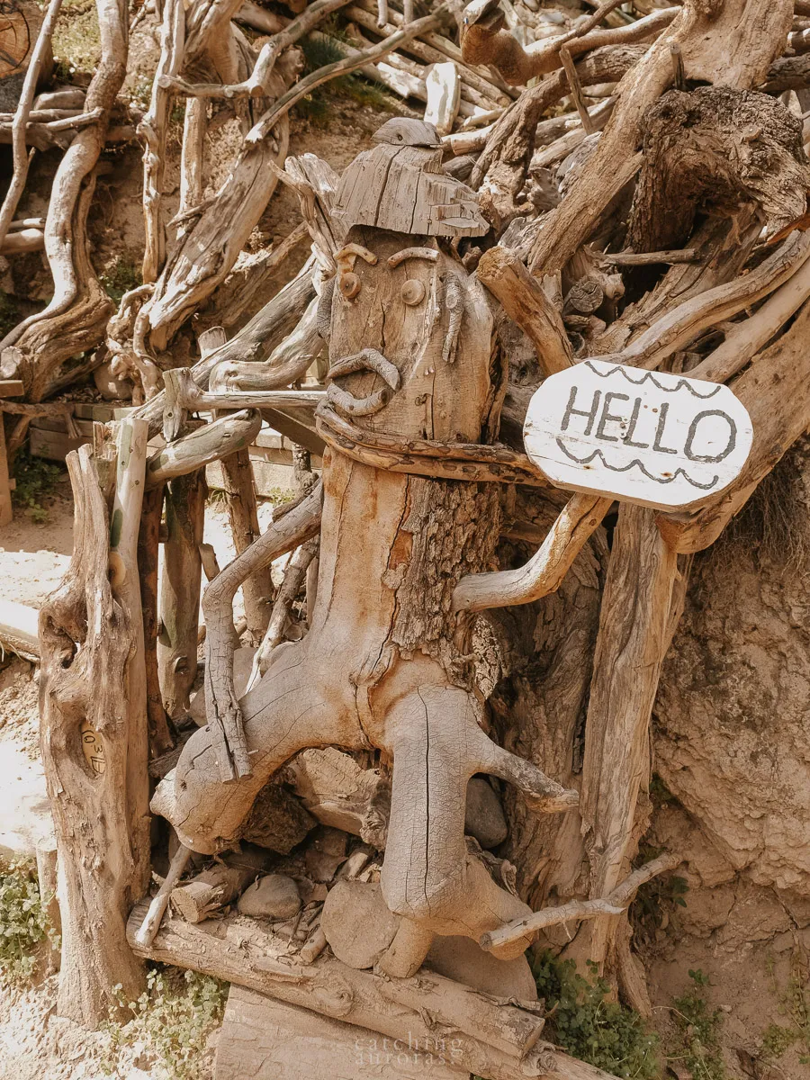 Cheerful wooden figures in Ihlara Valley
