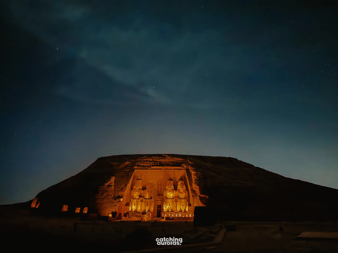Illuminated Abu Simbel Great Temple during the Sound and Light Show