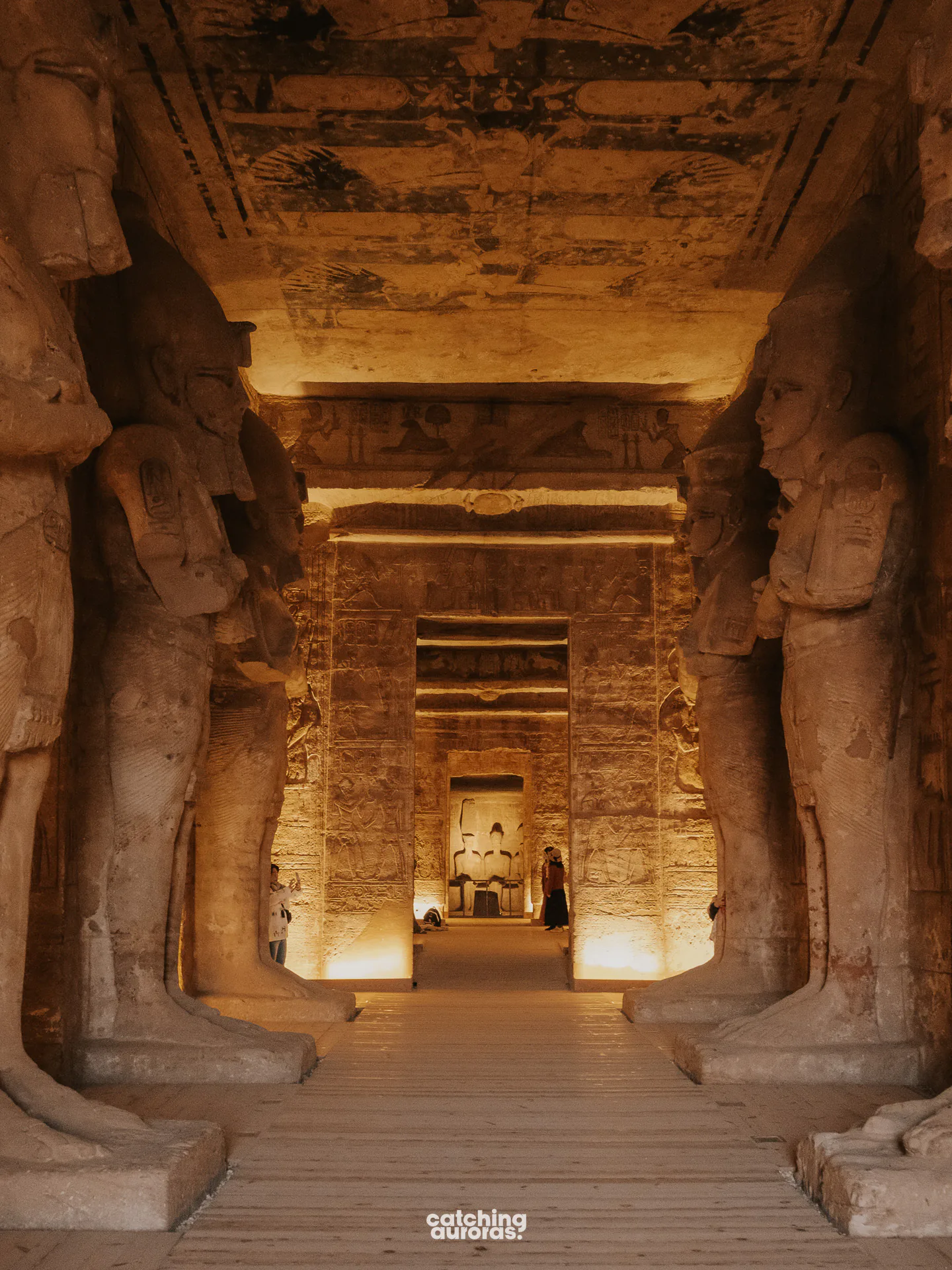 View down the Great Temple's hall towards the inner sanctuary
