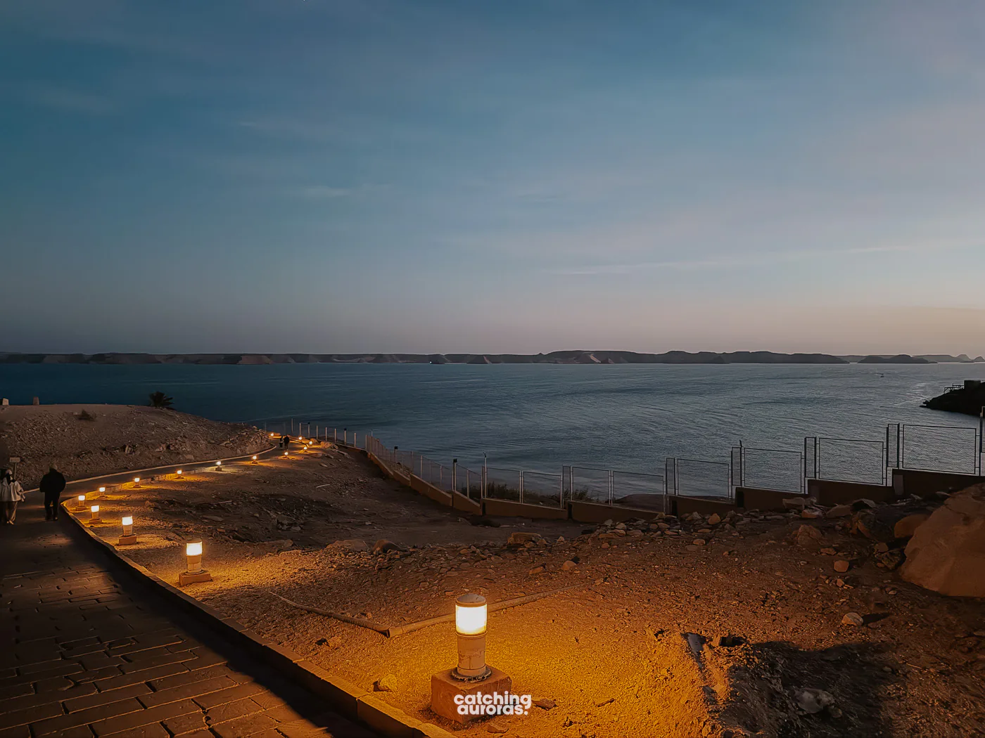 Lake Nasser at night from the Abu Simbel temple grounds