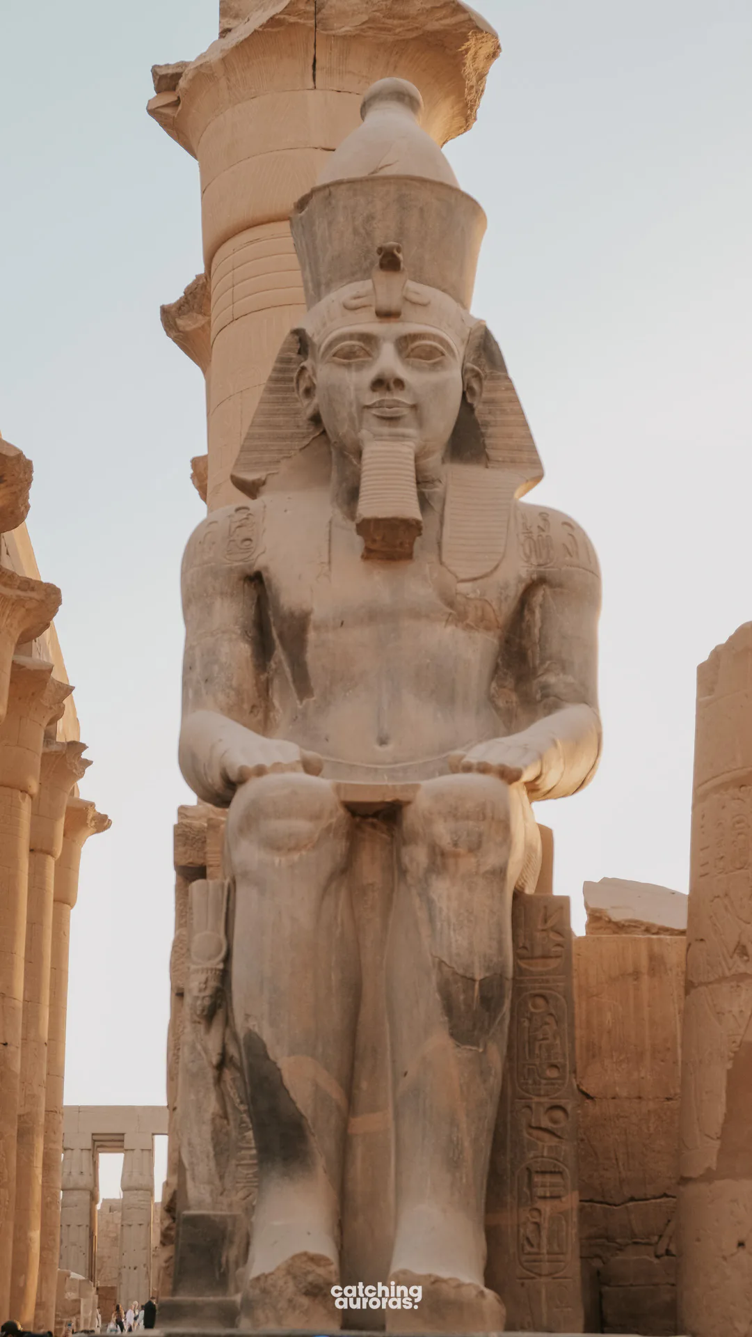 Massive statue of Ramses in the Luxor Temple, East Bank Egypt