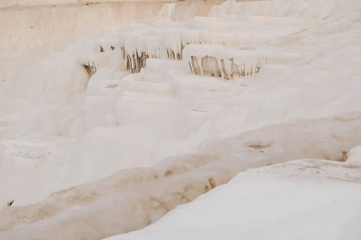 White Sediments seen in the Pamukkale terraces