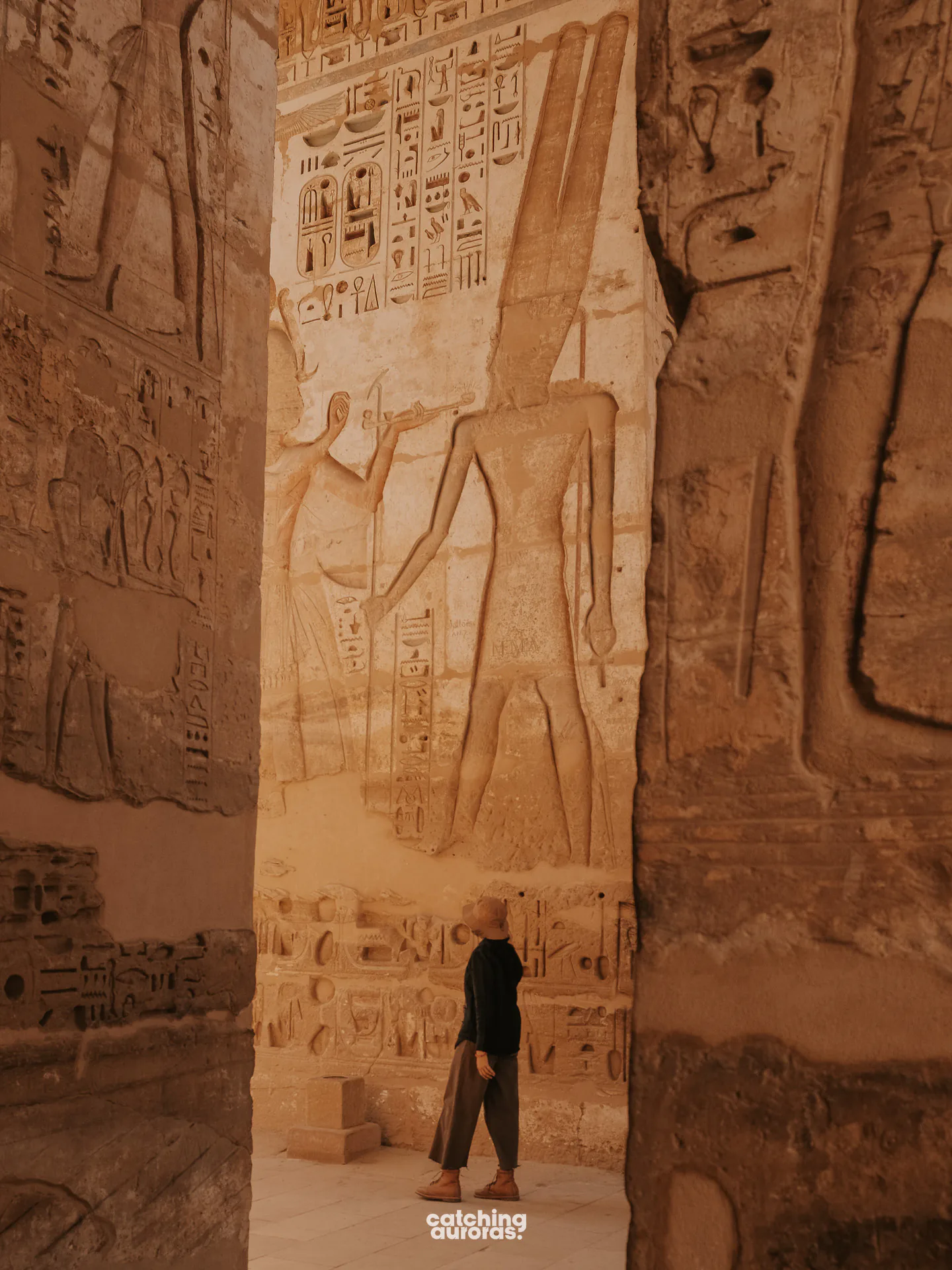 Reliefs at Medinet Habu temple on the West Bank of Luxor