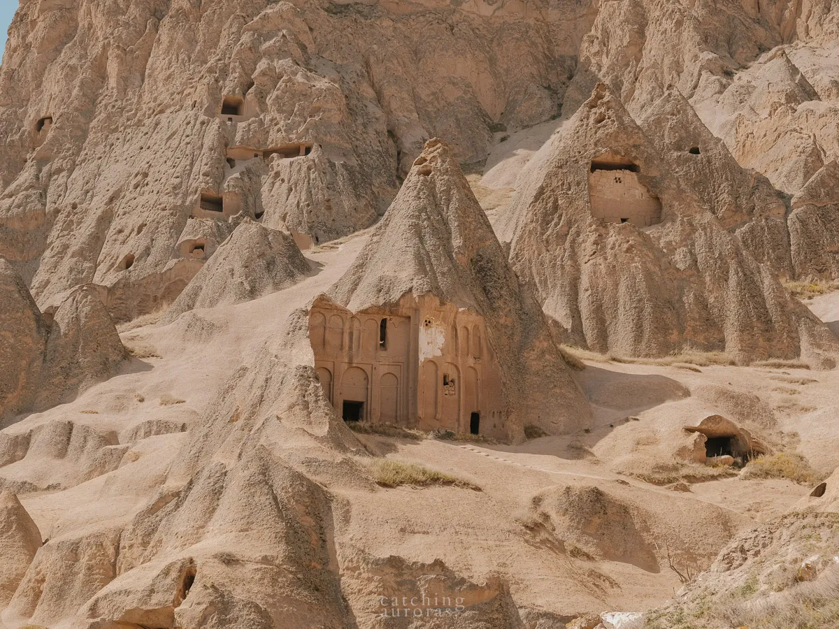 A closeup of the churches at Selime Monastery