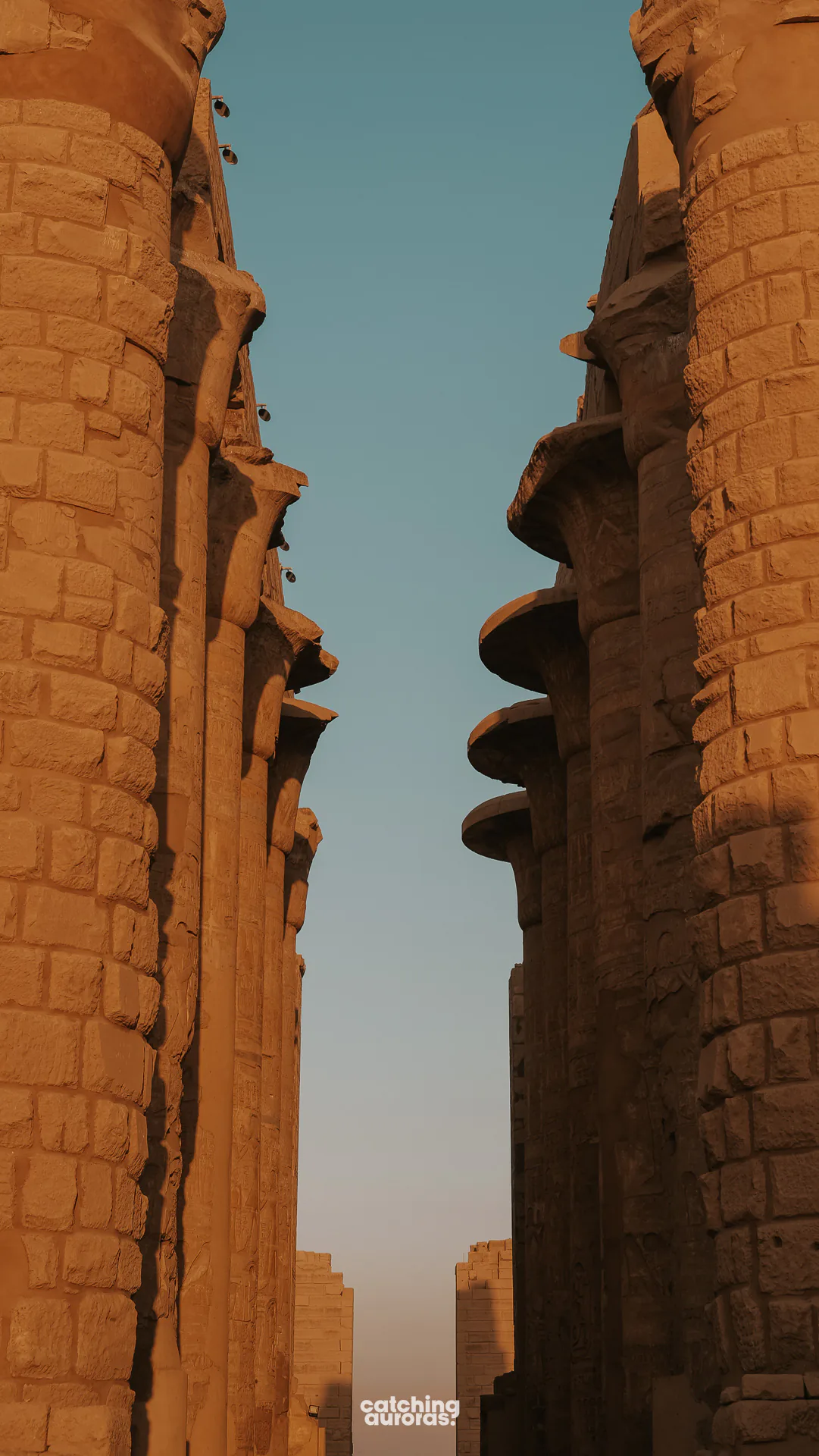 Temples in Luxor: Papyrus shaped columns in Karnak's Great Hypostyle Hall