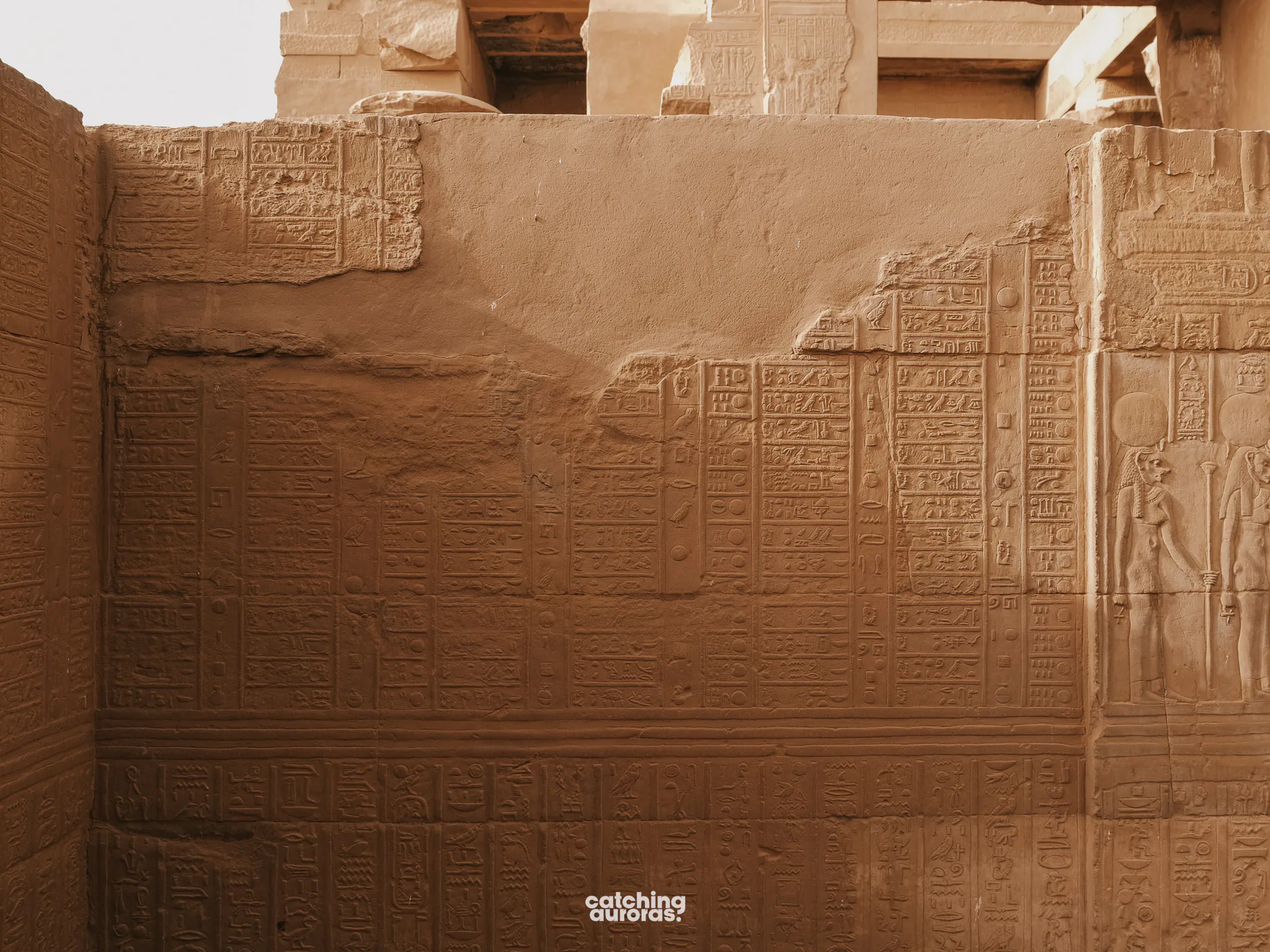The famous calendar on a wall at the Kom Ombo Temple