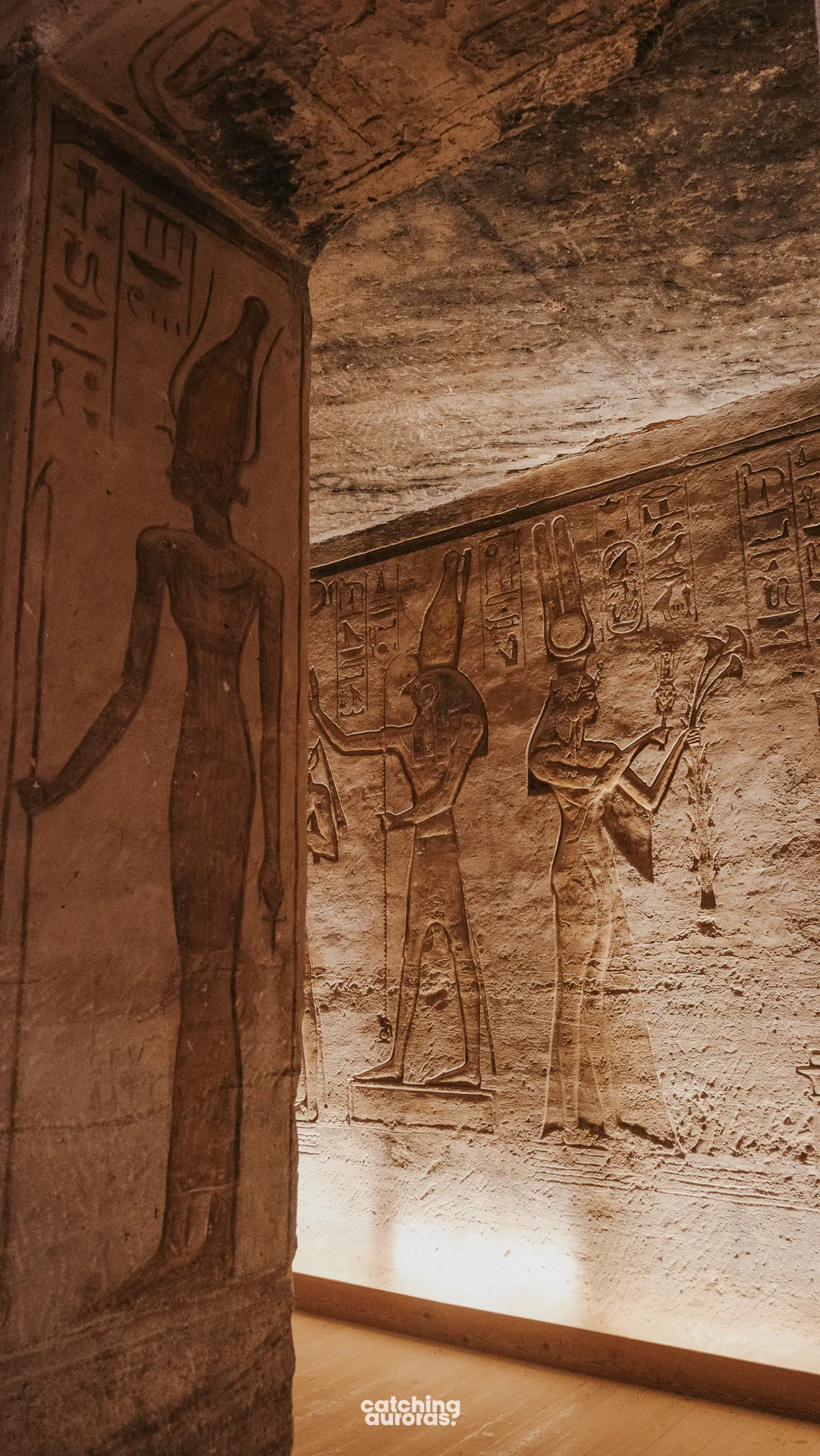 Reliefs inside the Small Temple at Abu Simbel, Aswan