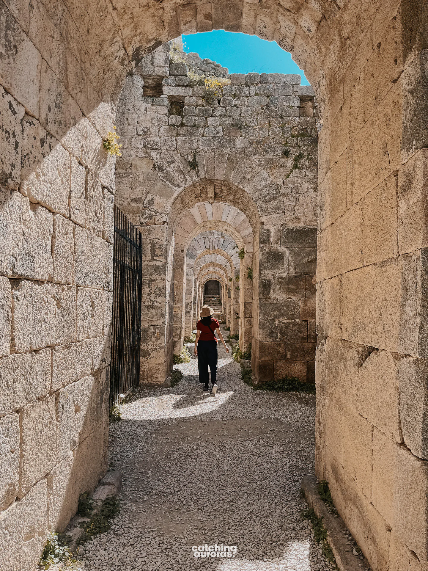 Walking amidst the Pergamon ruins.